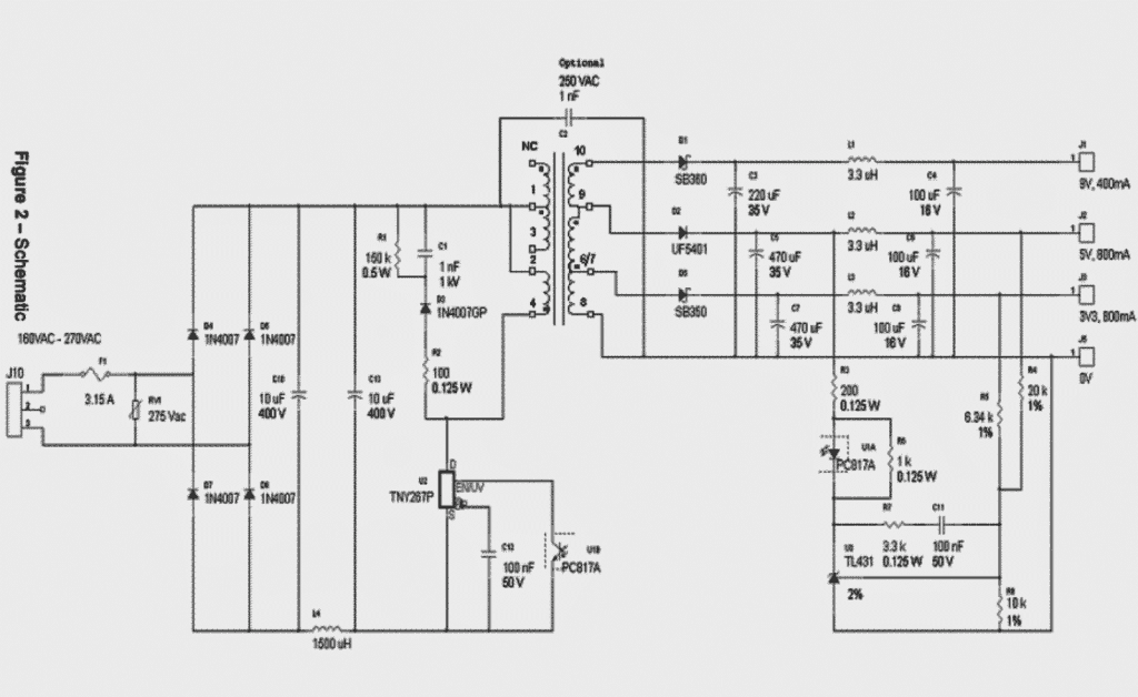 Faça este circuito SMPS de 3,3 V, 5 V, 9 V 1 Diagrama de circuito