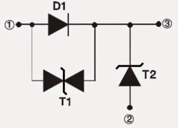 Diodo 40A com proteção reversa e de sobretensão 3 Descrição do layout interno