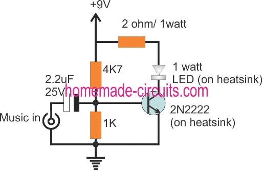 Circuito Li-Fi usando apenas um único transistor, capacitor e LED