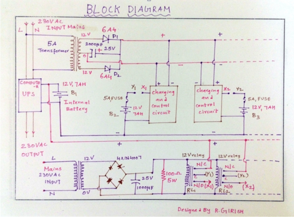 Converta seu UPS de computador para UPS doméstico 1 Diagrama de bloco: