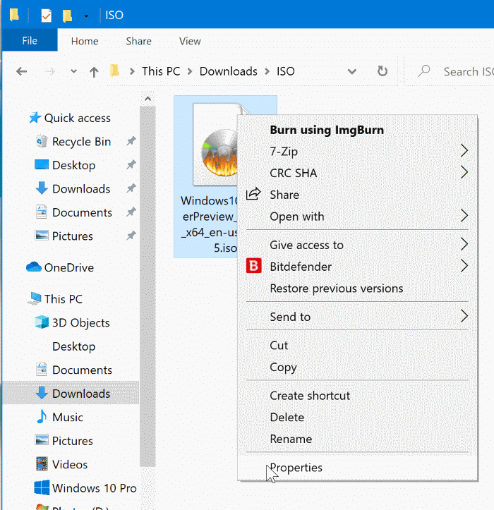 opção de montagem ausente no menu de contexto do Windows 10 pic1