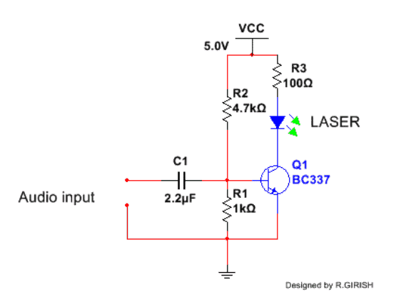 CIRCUITO DO TRANSMISSOR DO COMUNICADOR A LASER