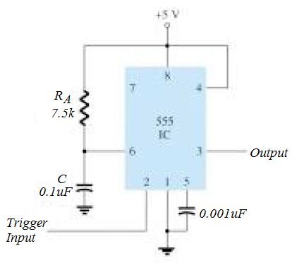 Resolvendo uma aplicação prática monoestável