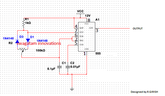 Circuito IC 555 PWM usando diodos