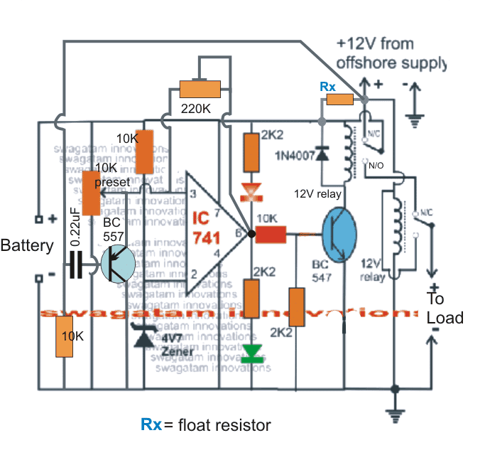 Campista, Circuito Carregador de Bateria para Autocaravana 1 Diagrama de circuito