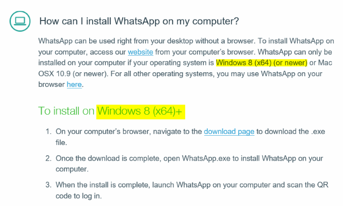 instale a área de trabalho do Whatsapp no ​​Windows 7 picture1