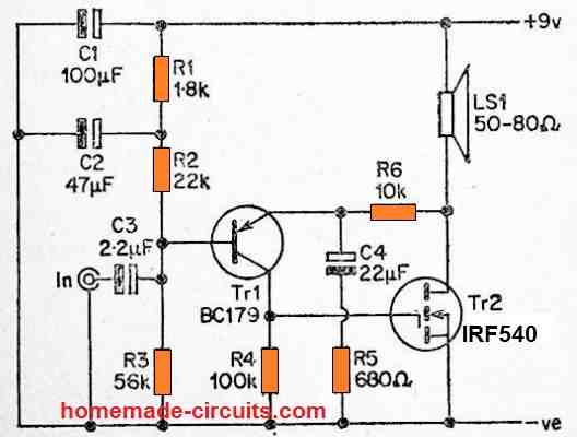 Projeto de dois transistores mais pequenos