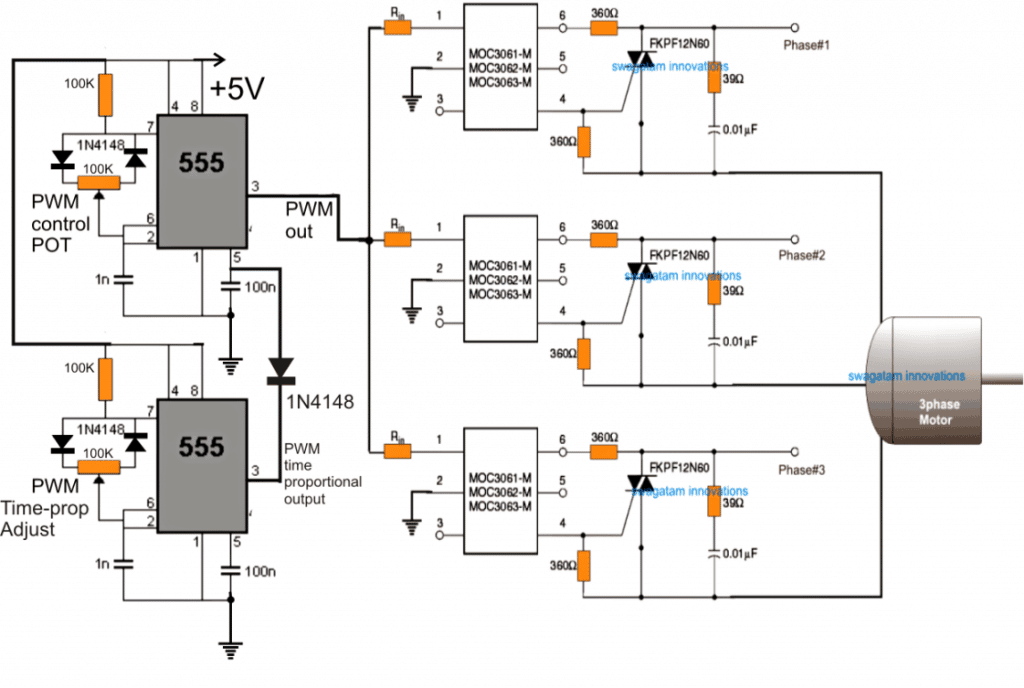 Usando o controlador IC 555 PWM (comutação de tensão zero)