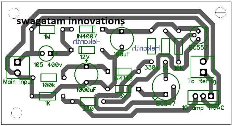 DESIGN DE PCB DE PROTETOR DE GELADEIRA