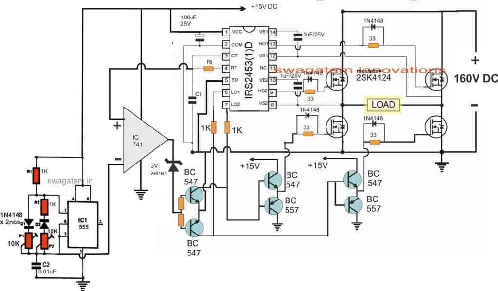 Como projetar um circuito inversor solar 11 Circuito inversor solar de onda senoidal