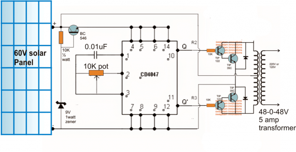 Como projetar um circuito inversor solar 7 Solar Inversor sem Buck Converter ou MPPT