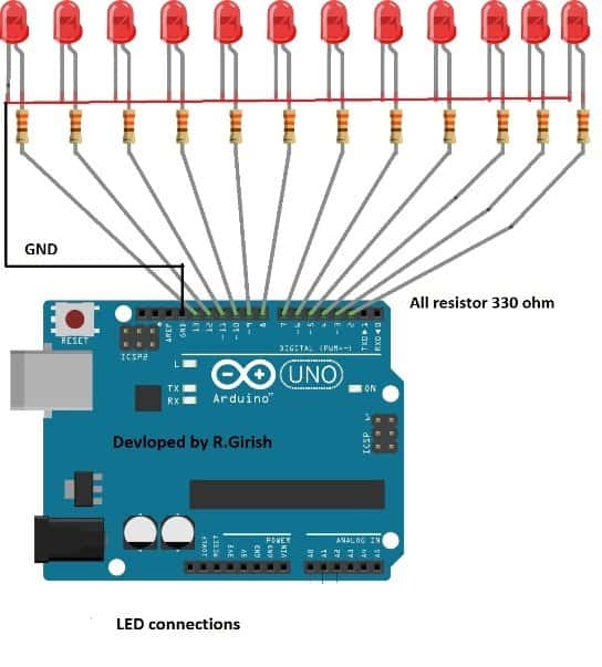 Circuito Medidor de Poluição do Ar LED com Arduino
