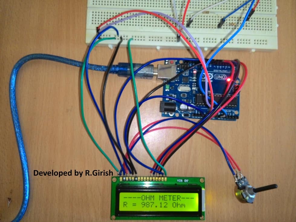 Circuito simples de ohmímetro digital Arduino 3 Como funciona