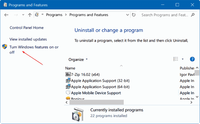 ativar ou desativar recursos do Windows 10 pic04