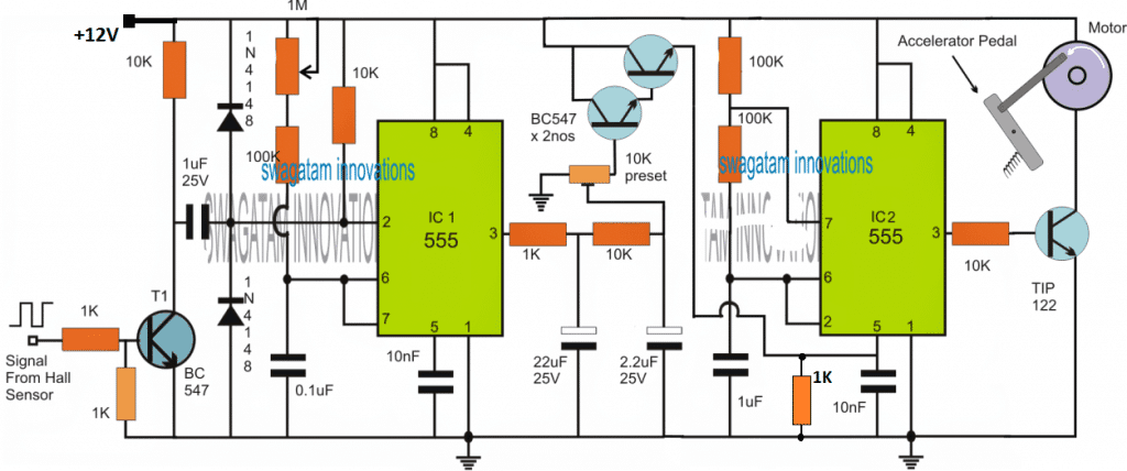 Circuito Regulador de Velocidade Eletrônico do Motor 1 Diagrama de circuito