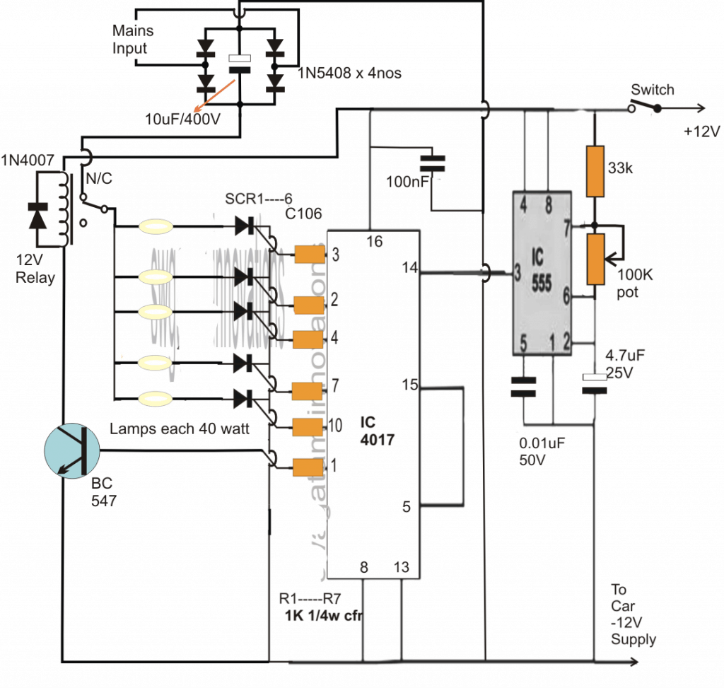 Circuito de aplicação de academia de ginástica controlado por temporizador 1 O diagrama de circuito