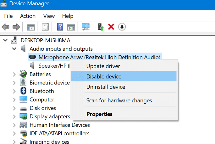 ativar ou desativar o microfone no Windows 10 pic1