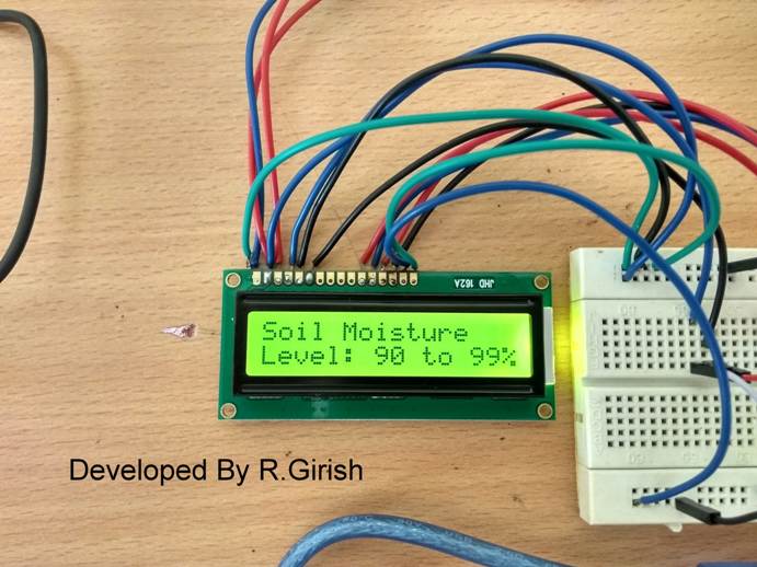 Circuito de irrigação automática usando Arduino 9 Indicação do nível de umidade do solo: