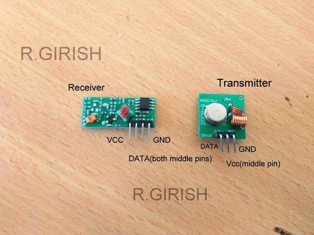 Termômetro sem fio usando link RF de 433 MHz usando Arduino 1 Usando o módulo de RF de 433 MHz e o sensor DHT11