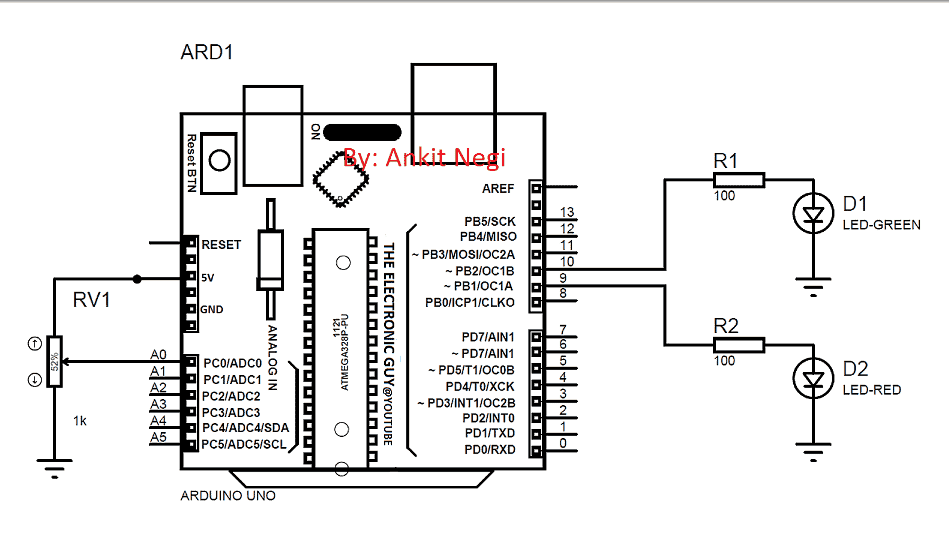 Circuito Gerador de Sinal Arduino PWM 1 DIAGRAMA DE CIRCUITO: