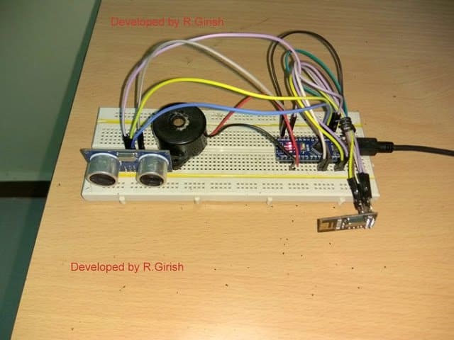 Circuito Sensor de Estacionamento Reverso de Carro com Alarme 17 Protótipo do autor: