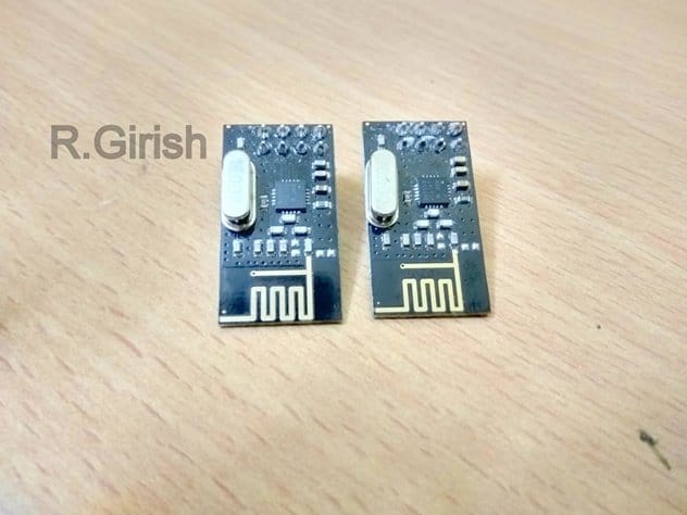 Controle de servo motor sem fio usando link de comunicação de 2,4 GHz 1 Ilustração dos Módulos NRF24L01: