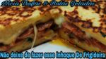 NHOQUE DE FRIGIDEIRA RECHEADO DE CALABRESA E QUEIJO CREMOSO.