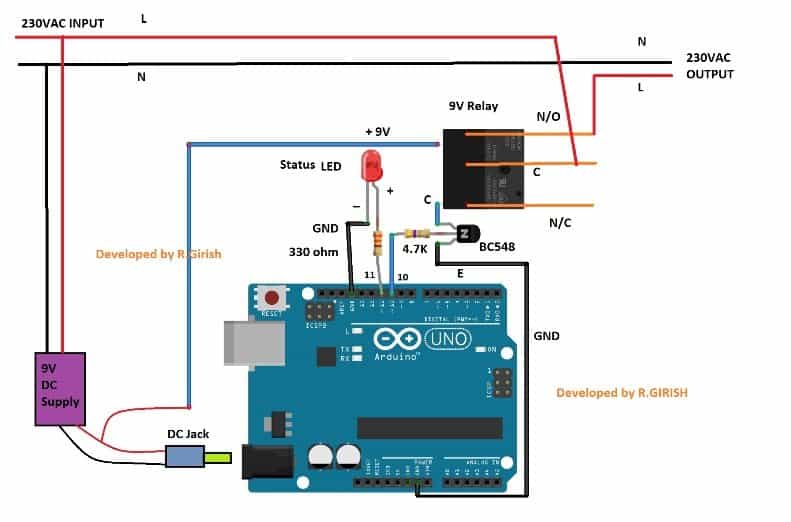 Restante das conexões elétricas: