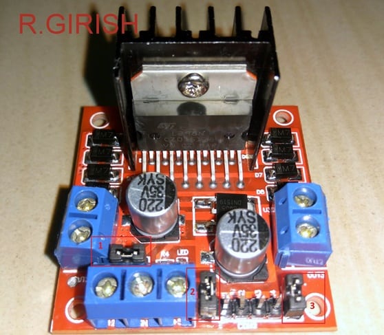 Ilustração do módulo L298N: