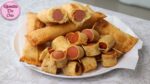 ENROLADINHO DE SALSICHA COM QUEIJO NA MASSA DE PASTEL SUPER DELICIOSO | RECEITAS DA CRIS