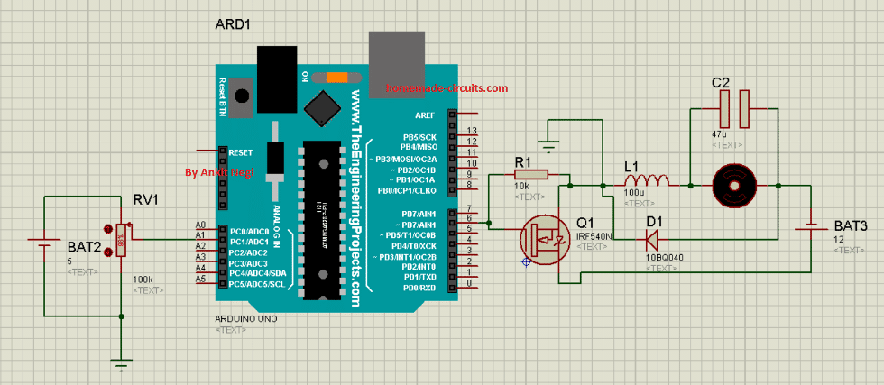 Faça este conversor Buck usando Arduino 1 DIAGRAMA DE CIRCUITO