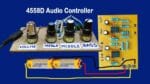 Circuito controlador de volume de áudio IC 4558D | Circuito Baixo 4558 | Circuito amplificador de áudio mais simples