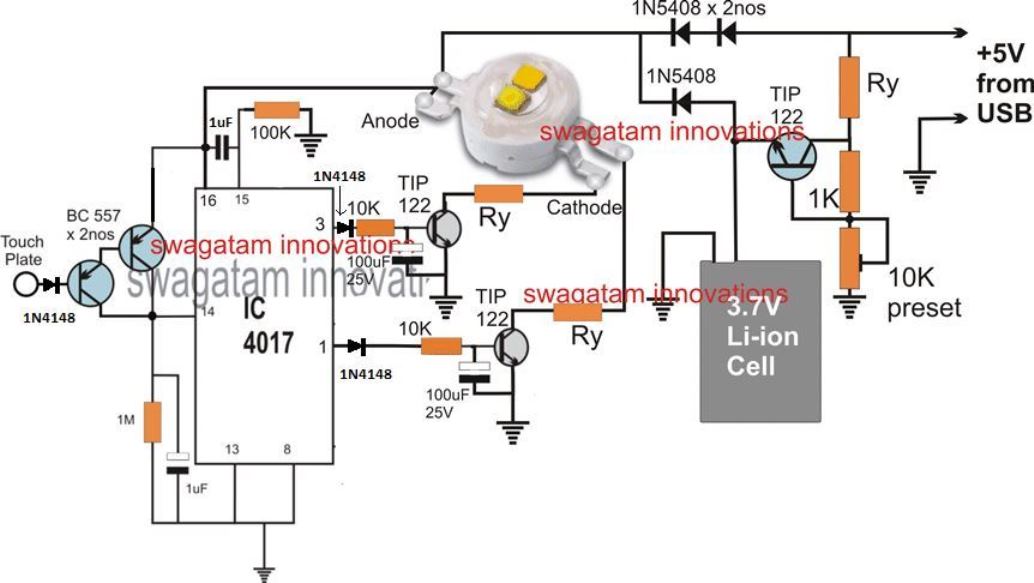 Driver de LED 3D Moon-Sphere com carregador e circuito dimmer 8 Projetando o driver de LED DC