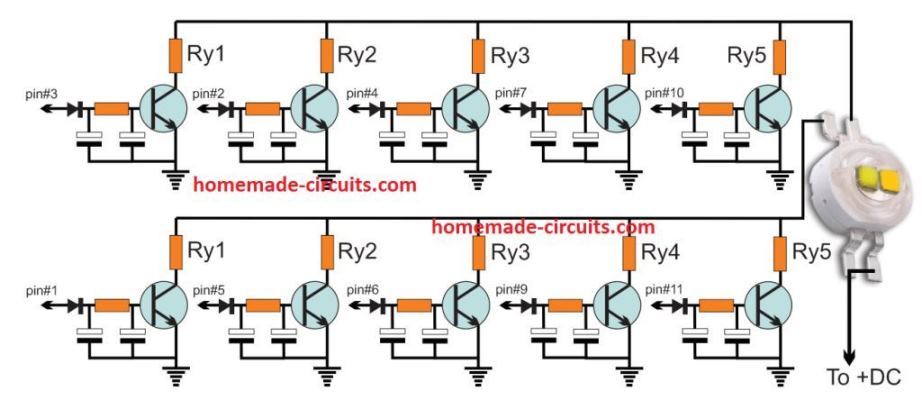 Driver de LED 3D Moon-Sphere com carregador e circuito dimmer 10 Configuração do estágio do transistor