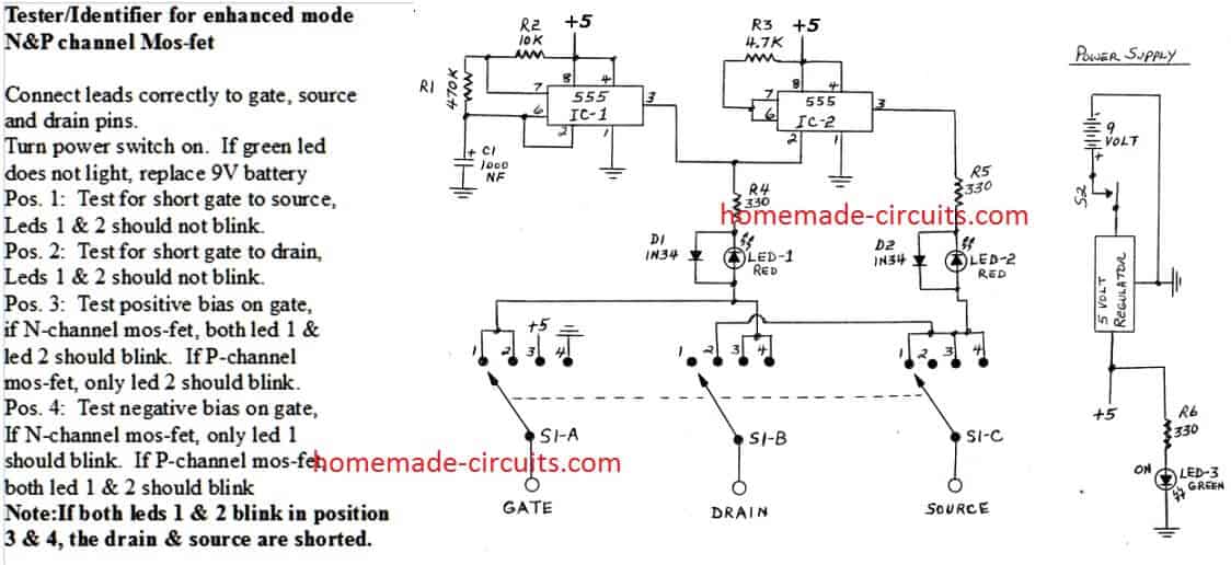 Simples testador MOSFET e circuito classificador 2 Simples testador MOSFET e circuito classificador