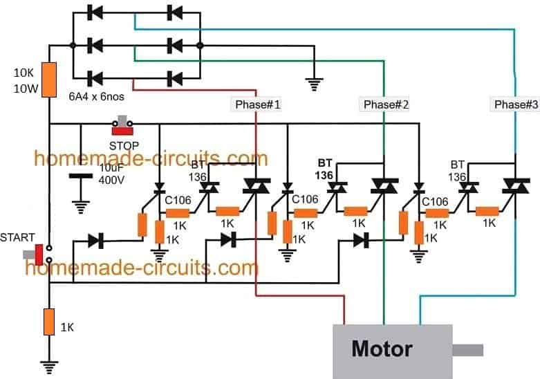 Circuito contator de estado sólido para motobombas