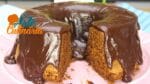 BOLO DE CAFÉ COM COM COBERTURA DE CHOCOLATE
