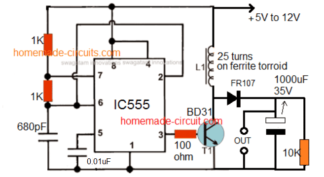 Conversor de 3,7 V para 24 V
