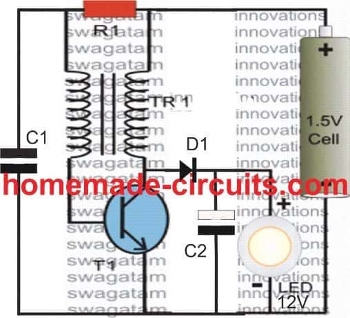 Simple Boost Converter usando um único BJT