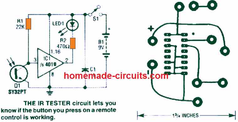 Circuito testador de controle remoto 8 Usando o CMOS Gate