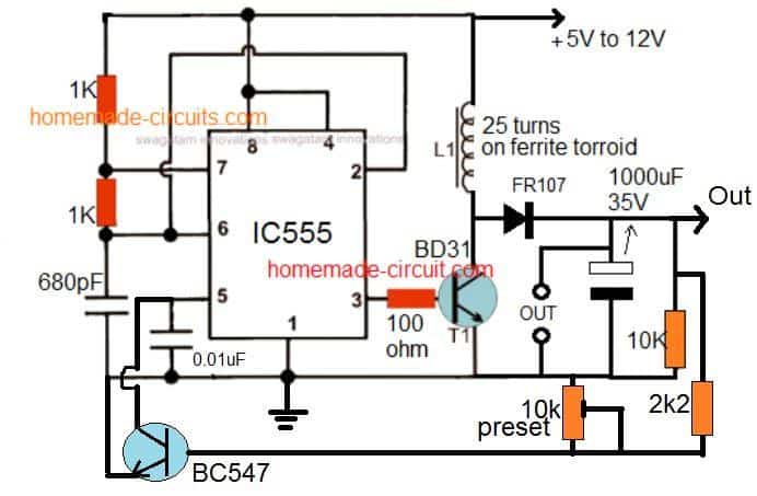 Conversor de 3,7 V para 24 V