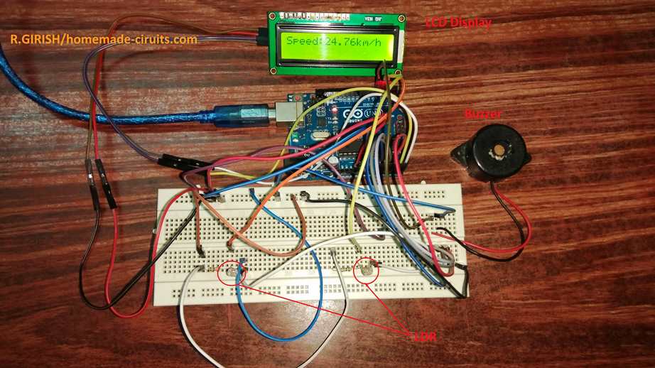 Circuito Detector de Velocidade de Veículos para Polícia de Trânsito 10 Protótipo do autor: