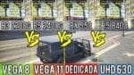 Comparativo GPU Integrada – R3 2200G (Vega 8) / R5 2400G (Vega 11) / I5 8400 (UHD 630) vs AMD RX 550
