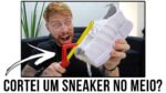 CORTEI UM TÊNIS NO MEIO! O que tem dentro de uma RÉPLICA de SNEAKER? Adidas NMD!