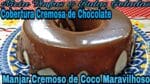 MANJAR DE COCO CREMOSO COM COBERTURA DE CHOCOLATE.