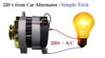 220v a 300v AC de 12v alternador de carro em baixa RPM Ideia incrível!
