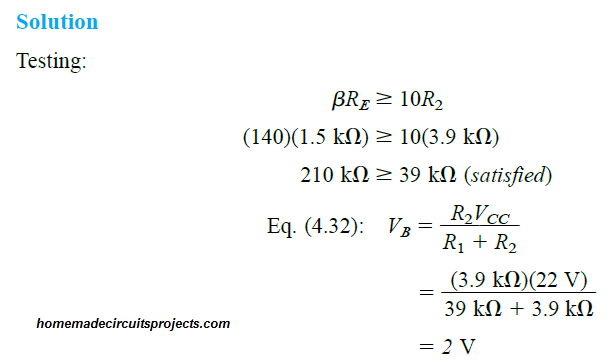 Tensão-Divisor Bias em Circuitos BJT - Mais Estabilidade sem Fator Beta 35 Análise aproximada