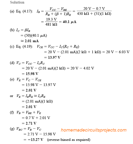 Circuito de polarização BJT estabilizado por emissor 17 Loop Coletor-Emissor