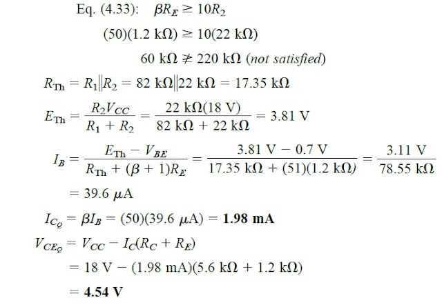 Tensão-Divisor Bias em Circuitos BJT - Mais Estabilidade sem Fator Beta 45 Análise aproximada