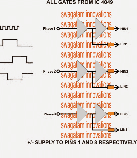 Circuito Inversor de 3 Fases Arduino com Código 13 Usando IC IRS2330